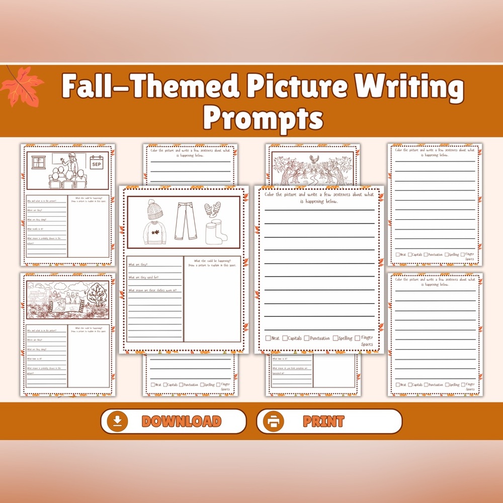 Autumn Writing Prompt Sheets - Picture 4 of 5